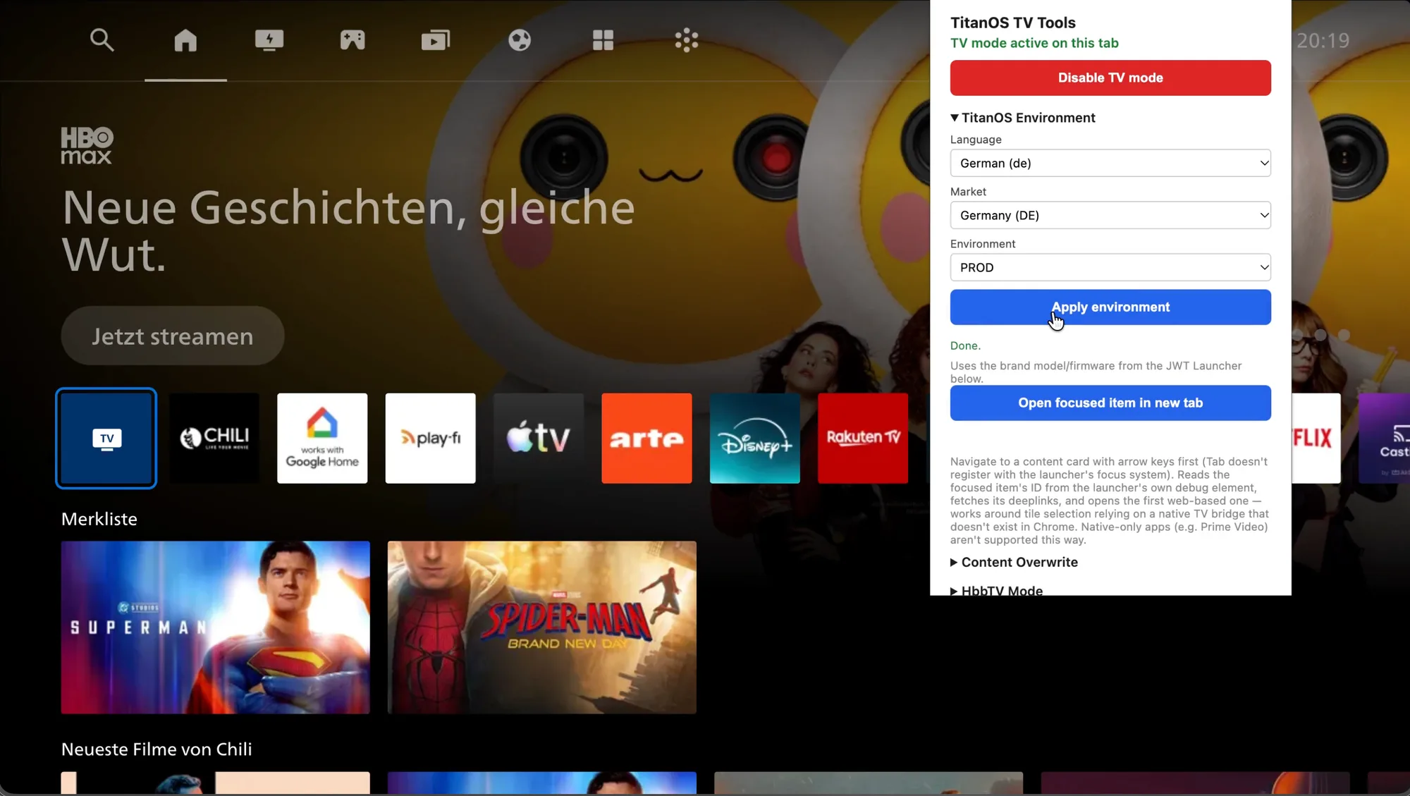 Titan OS TV Browser Tools